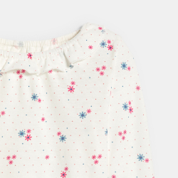 تيشيرت مزين برسوم الزهور،...